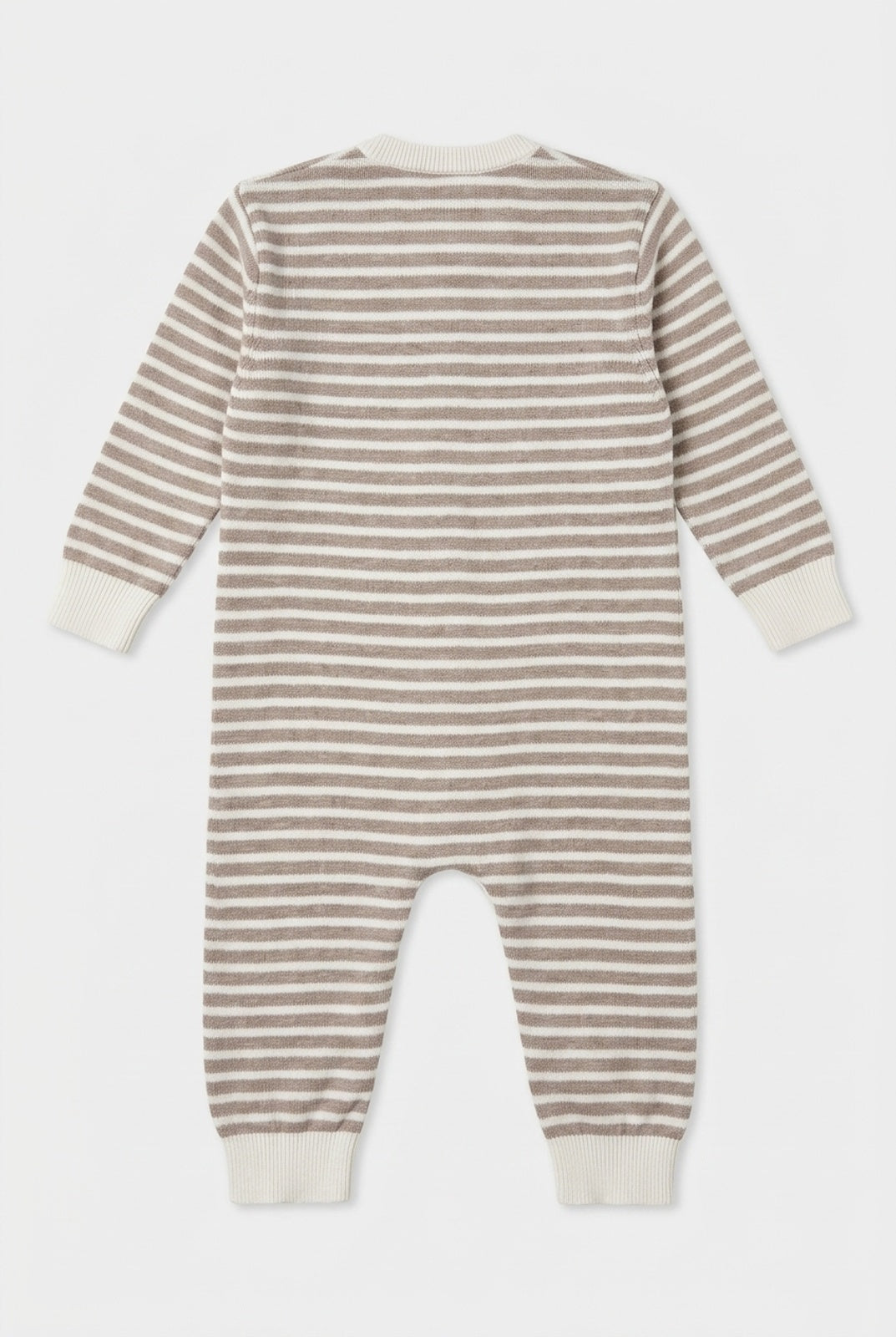 Alana Baumwollstrampler, Beige-Weiß gestreift