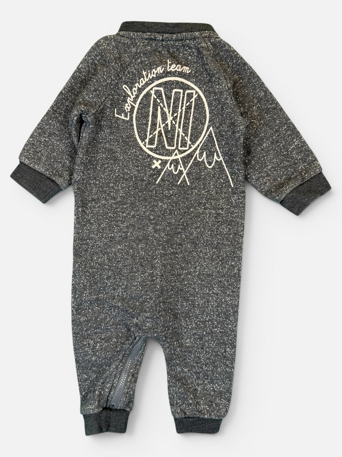 NAME IT Strampler in Grau mit Print