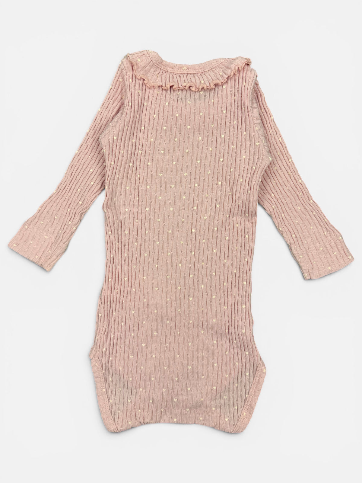 Lil' Atelier Langarmbody in Hellrosa mit Herzchen