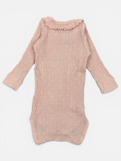 Lil' Atelier Langarmbody in Hellrosa mit Herzchen