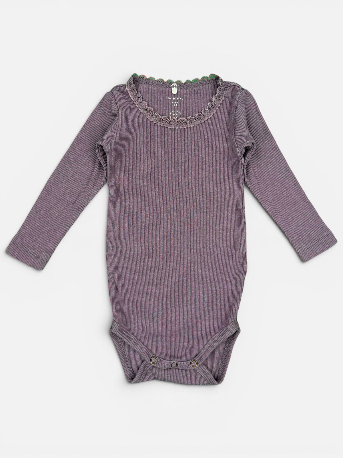 NAME IT Langarmbody in Lila mit Rippstruktur