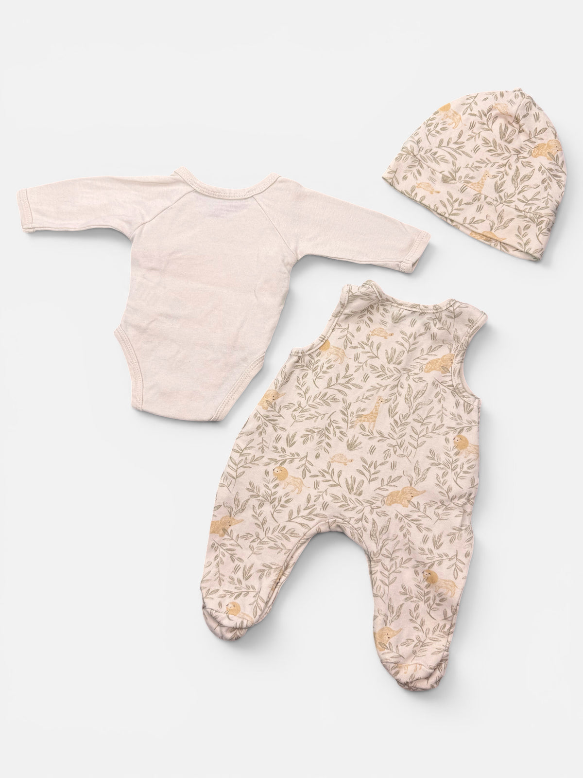Vertbaudet 3-teiliges Set in Creme mit liebevollem Muster