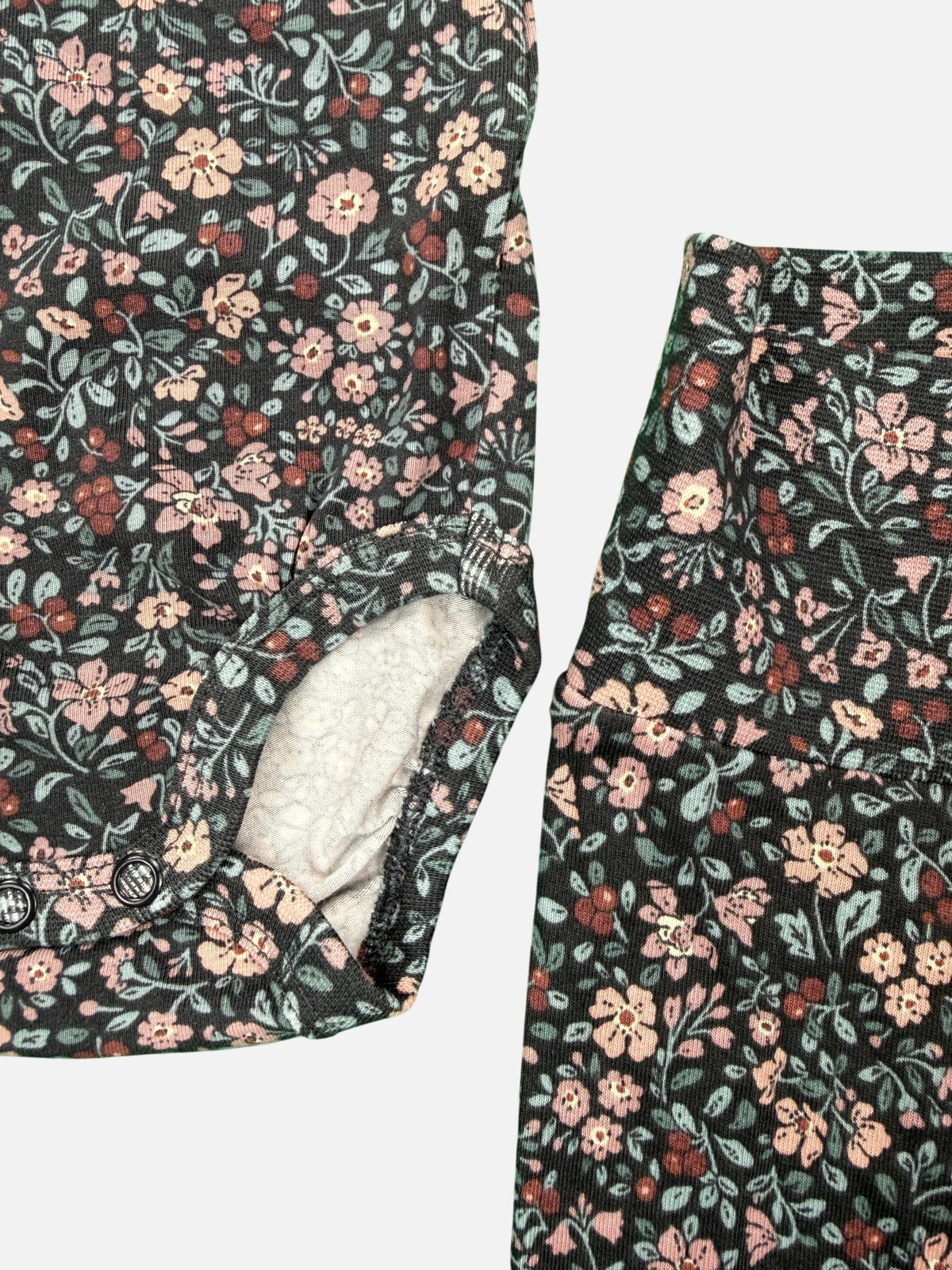 H&M 3-teiliges Set in Dunkelgrau mit Blumenmuster