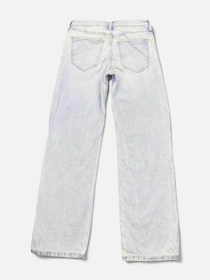 H&M Sraight Leg Jeans in Hellblau mit Worn-Details