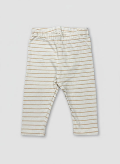 H&M Leggings Creme-Beige gestreift