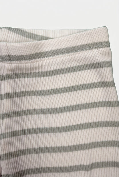 H&M Radlershorts Weiß Grün gestreift