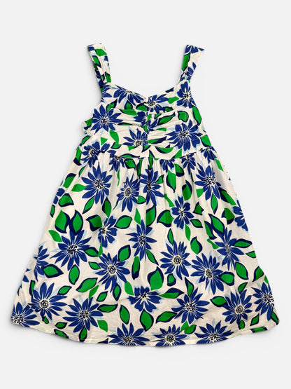 Benetton Trägerkleid in weiß mit Blumenmuster