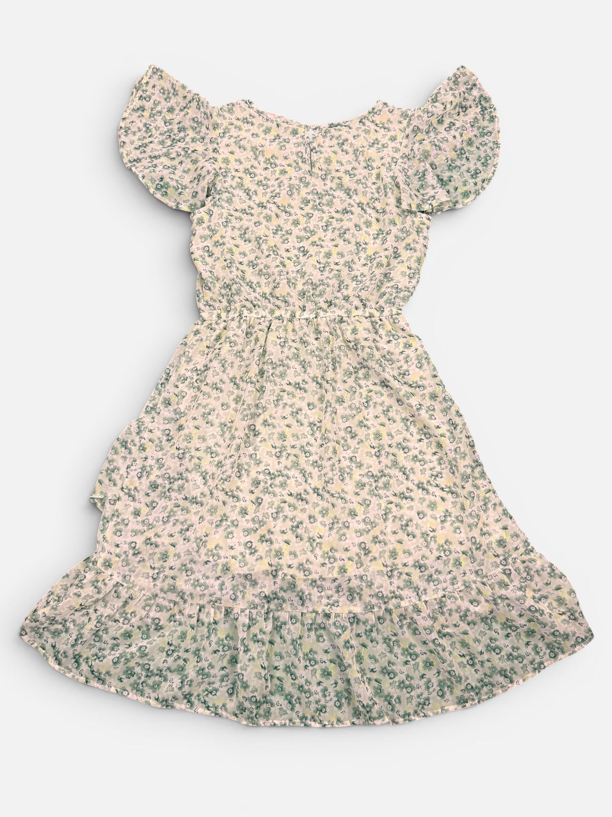H&M ärmelloses Sommerkleid Grün geblümt