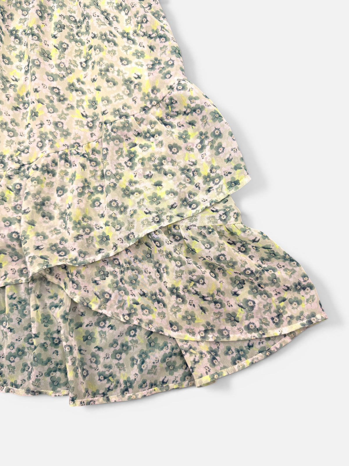 H&M ärmelloses Sommerkleid Grün geblümt