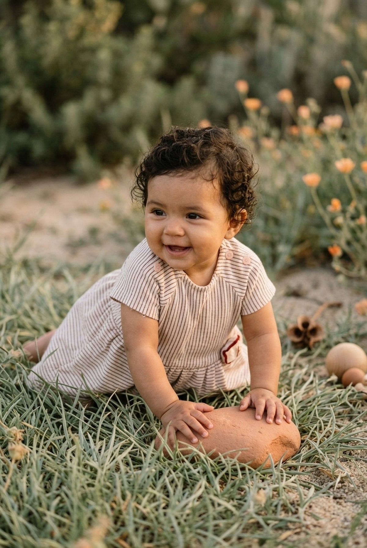 Petit Bateau Kleid Hellrosa gestreift