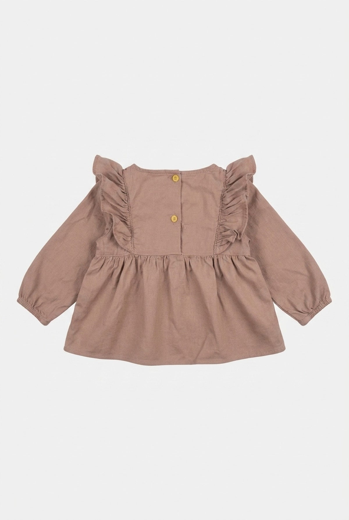 H&M Langarmkleid in Altrosa mit Rüschen