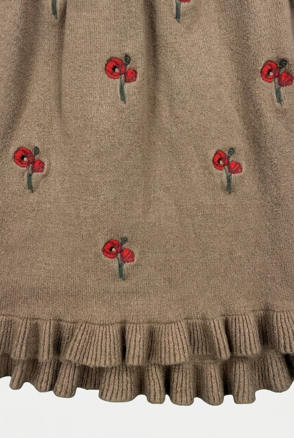 Fliink Kleid in Braun mit Mohnblumen-Muster