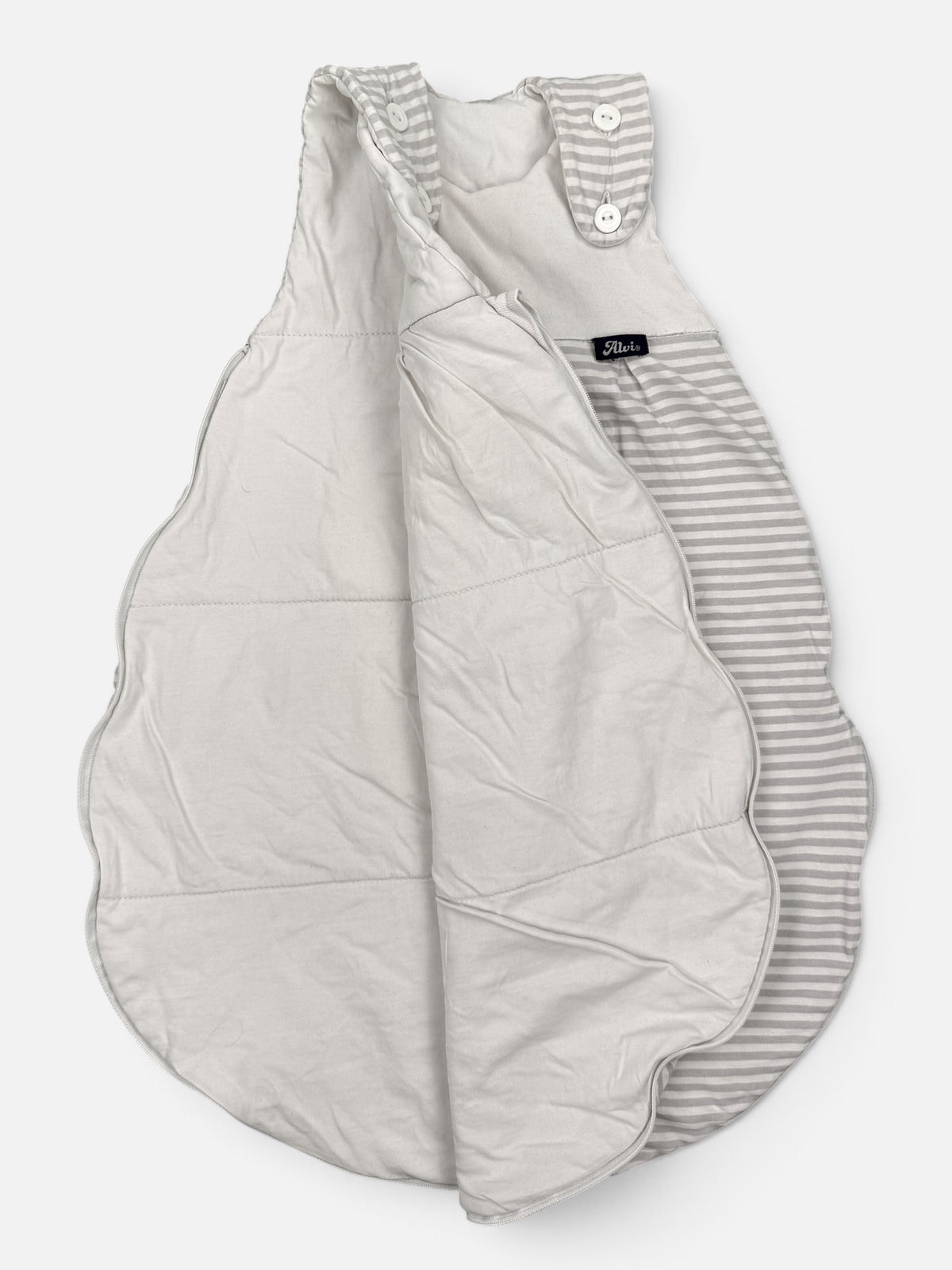 Alvi Baby-Mäxchen® Außensack 2,5 TOG Grau-Weiß gestreift