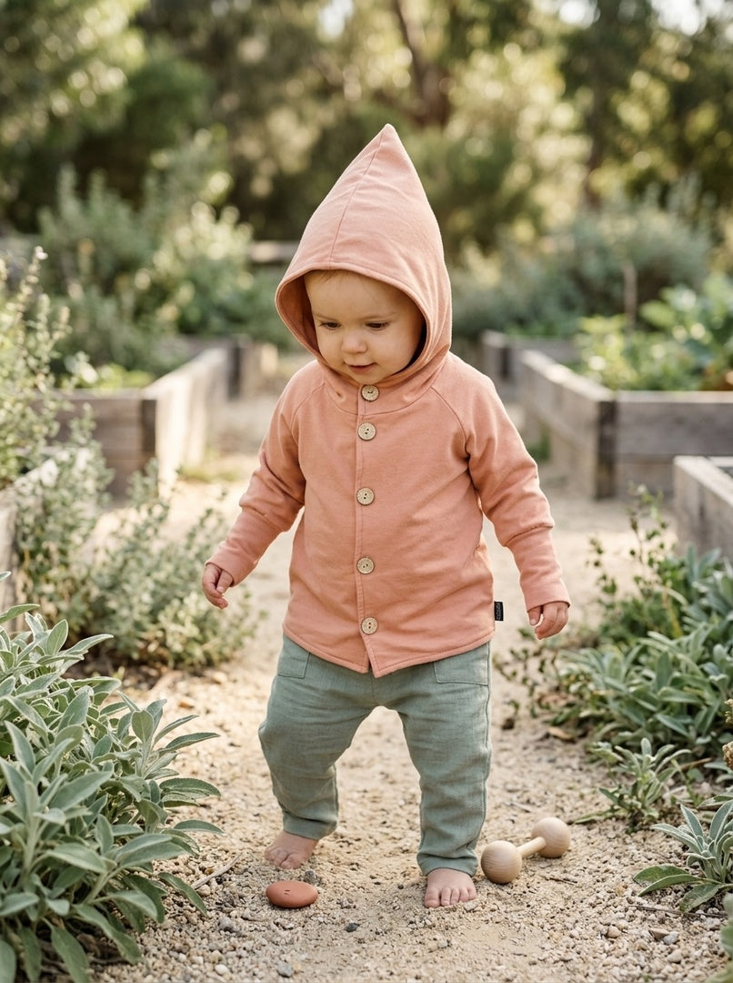 NordkidZ Sweatjacke in Altrosa mit Zipfelkapuze