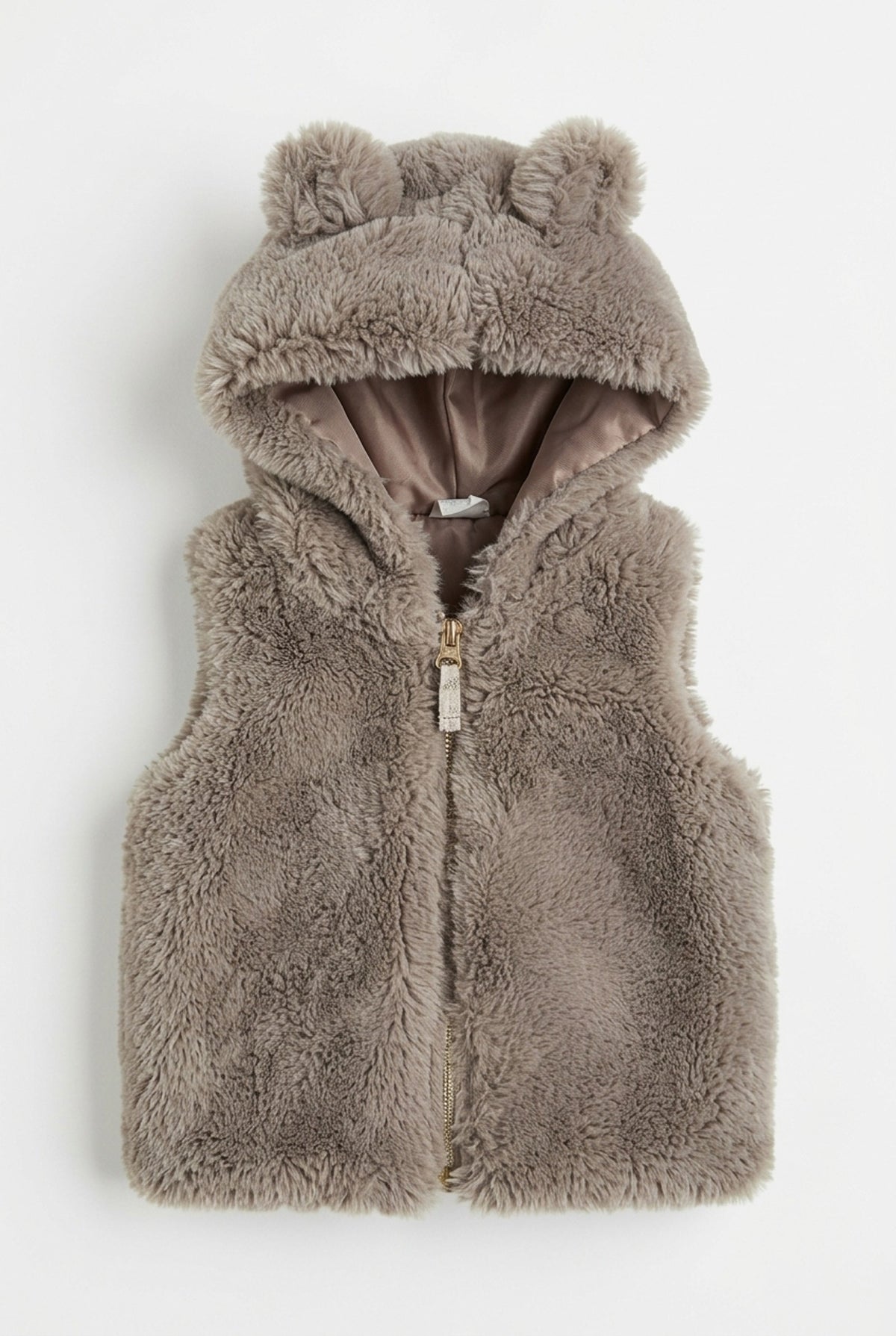 H&M Outdoor-Weste in Beige mit Kapuze