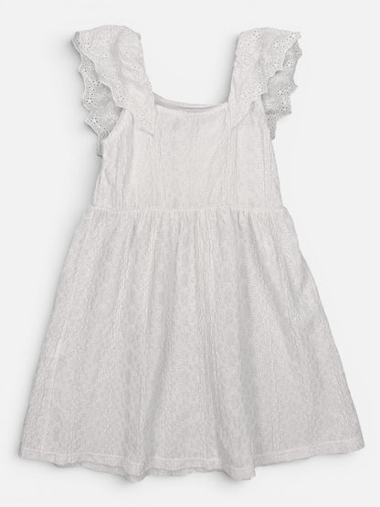 Zara Kleid in Weiß mit Broderie Anglaise