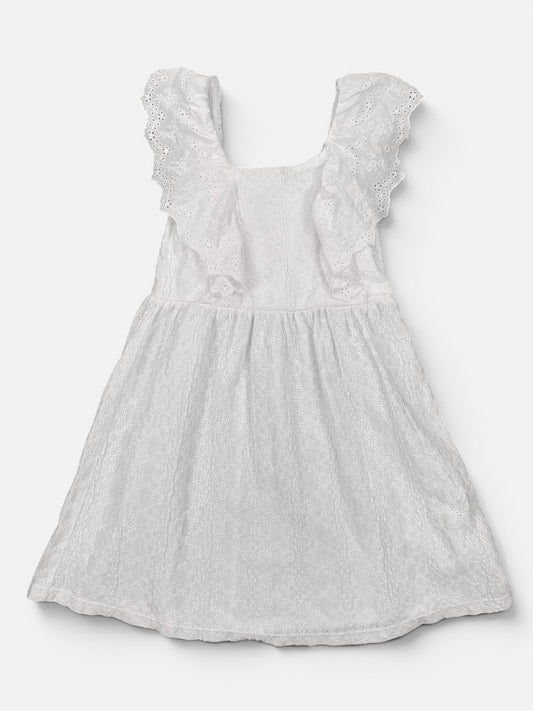 Zara Kleid in Weiß mit Broderie Anglaise