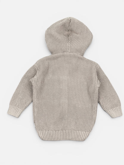 Guapoo Strickjacke mit Kapuze in Beige