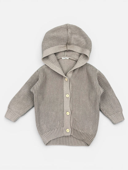 Guapoo Strickjacke mit Kapuze in Beige