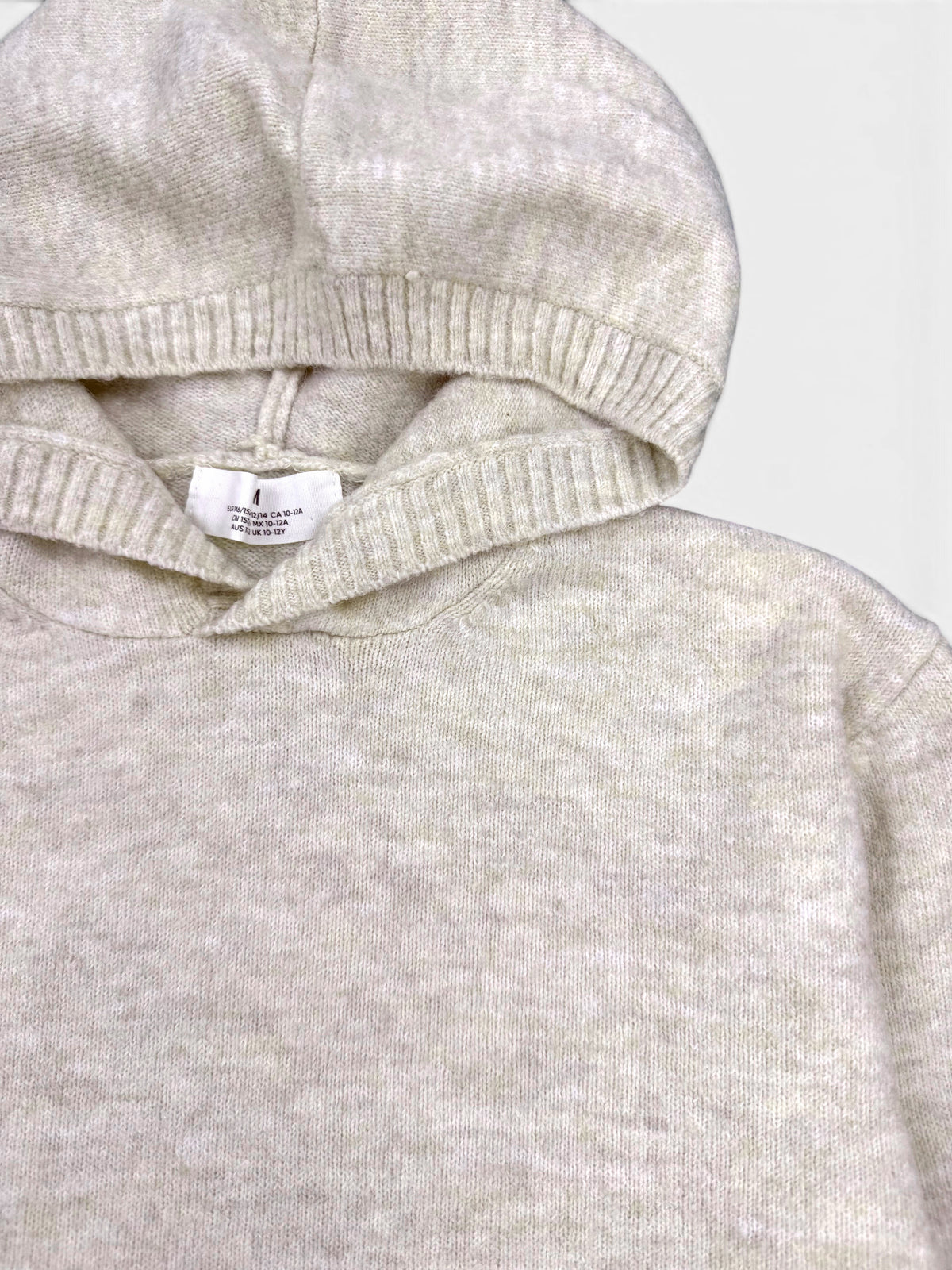 H&M Strick-Hoodie in Creme