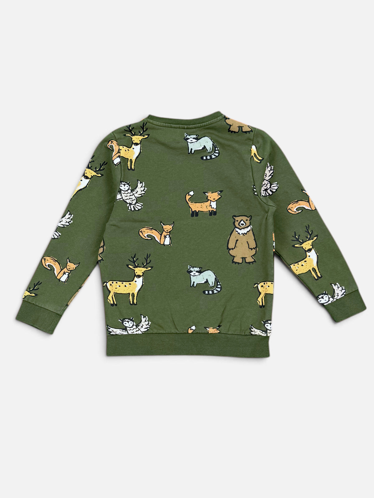 NAME IT Sweatshirt Grün mit Waldtieren