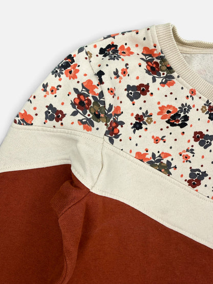NAME IT Sweatshirt Rostbraun mit Blumenmuster