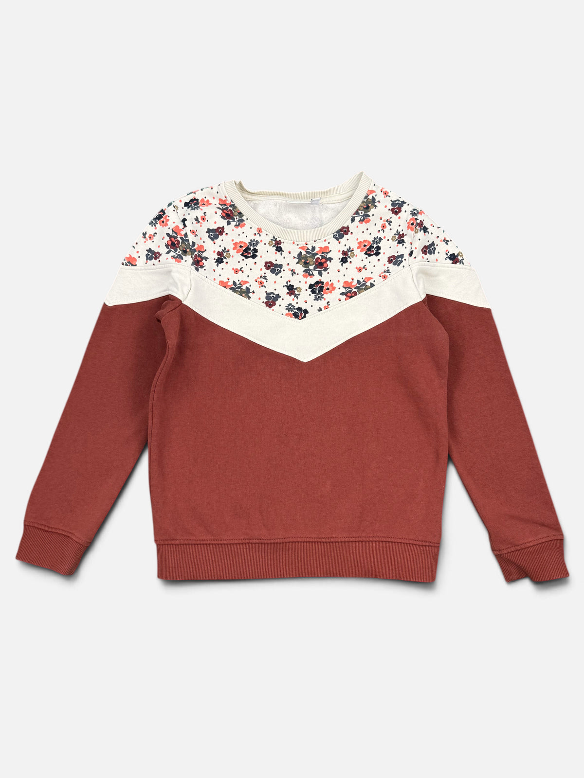 NAME IT Sweatshirt Rostbraun mit Blumenmuster