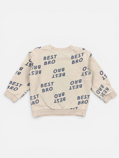 H&M Sweatshirt Best Bro in Beige