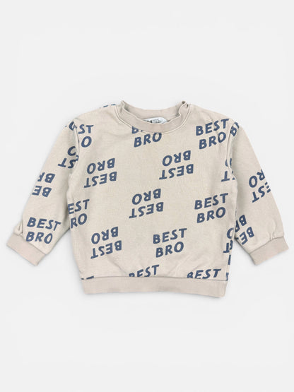H&M Sweatshirt Best Bro in Beige
