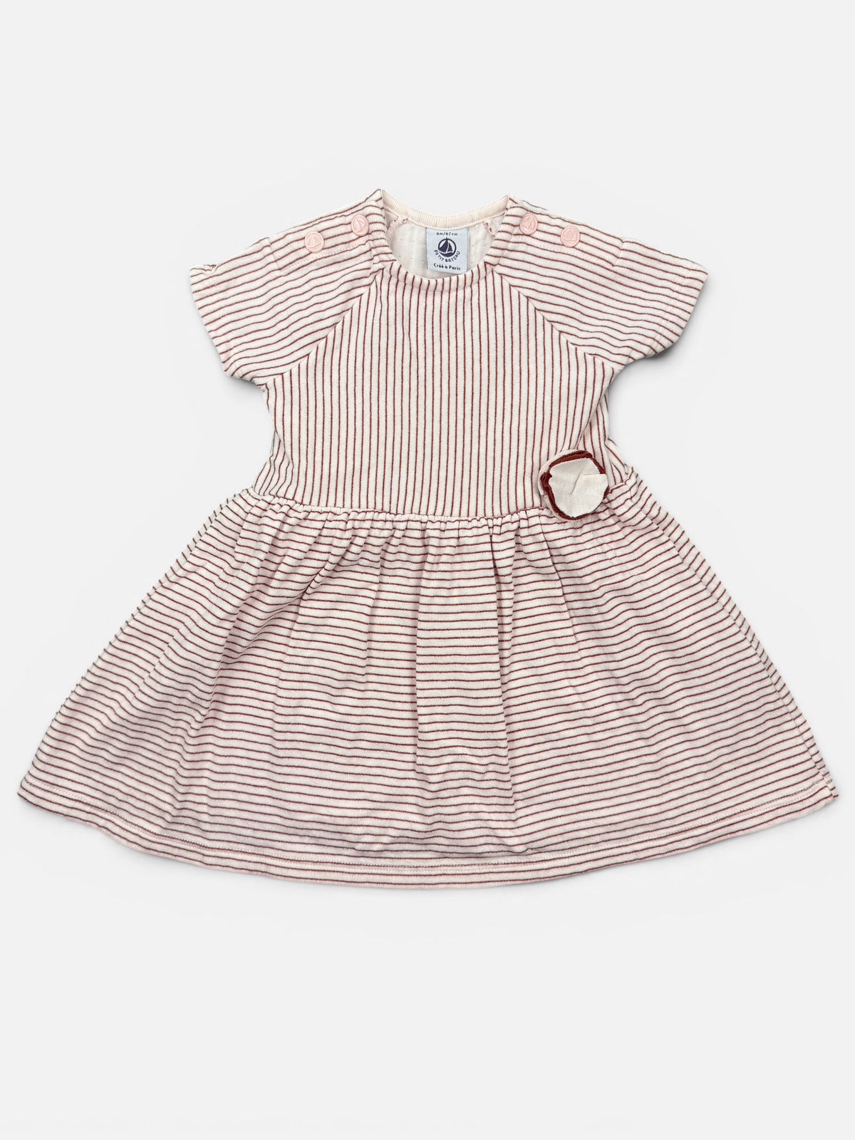 Petit Bateau Kleid Hellrosa gestreift