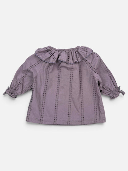 MarMar Copenhagen Bluse in Lila mit Lochstickerei