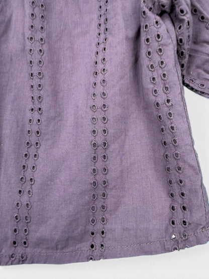 MarMar Copenhagen Bluse in Lila mit Lochstickerei