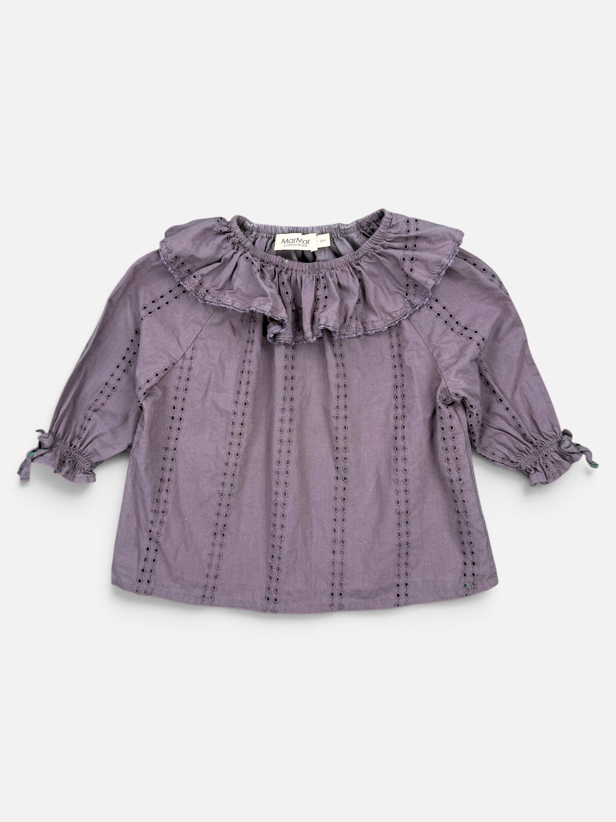 MarMar Copenhagen Bluse in Lila mit Lochstickerei