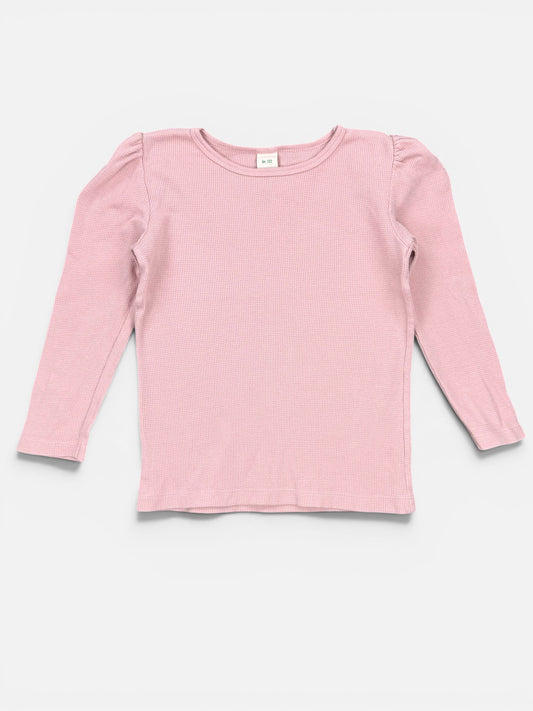 Alana Langarmshirt in Rosa mit Waffelstruktur