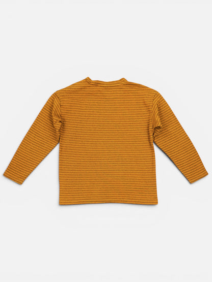 Lil' Atelier Longsleeve T-Shirt Braun-Ocker gestreift