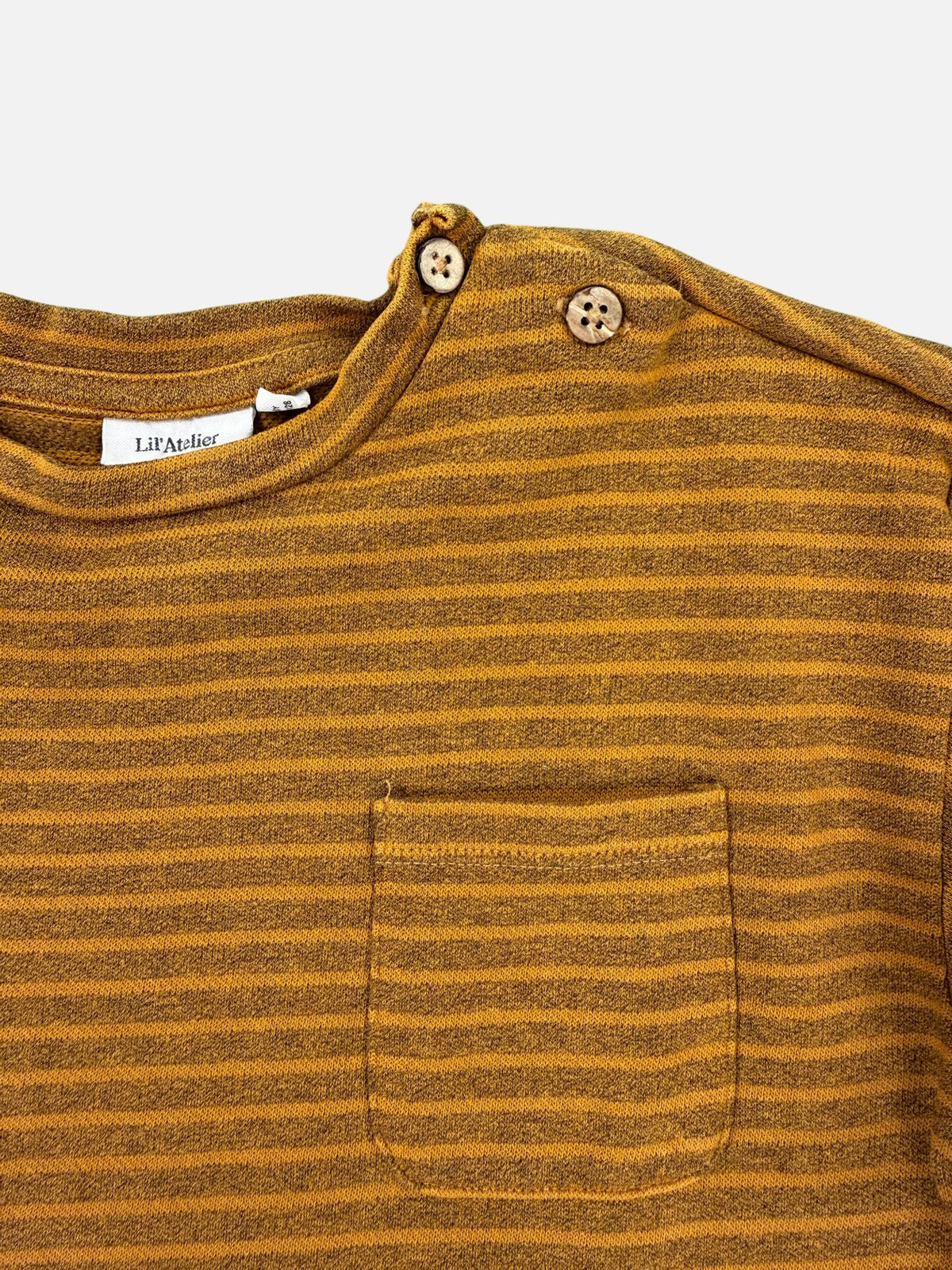 Lil' Atelier Longsleeve T-Shirt Braun-Ocker gestreift