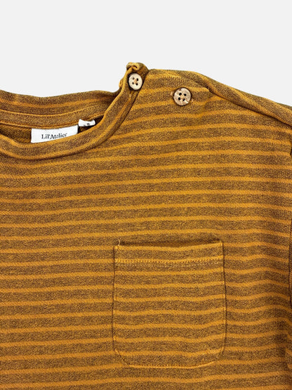 Lil' Atelier Longsleeve T-Shirt Braun-Ocker gestreift