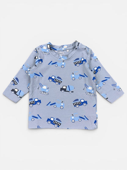 NAME IT Longsleeve T-Shirt Blau mit Fahrzeugen