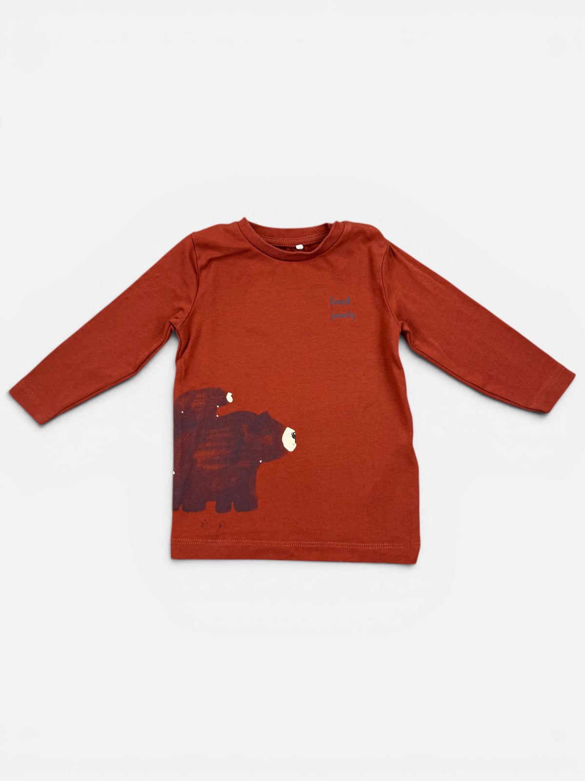 NAME IT Longsleeve T-Shirt Burgunderrot mit Bärenprint