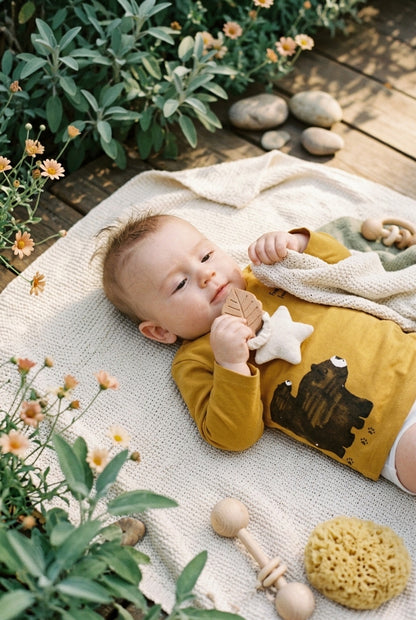 NAME IT Longsleeve T-Shirt Gelb mit Bärenprint