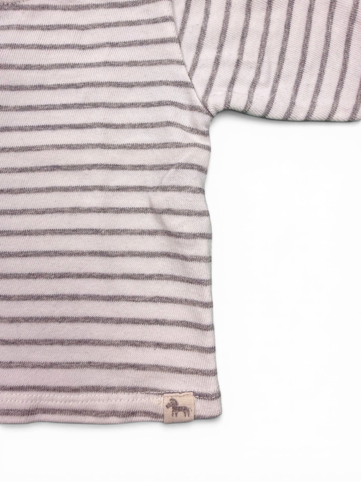 Zara Langarmshirt Weiß Grau gestreift