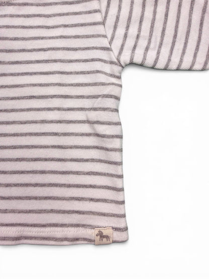 Zara Langarmshirt Weiß Grau gestreift