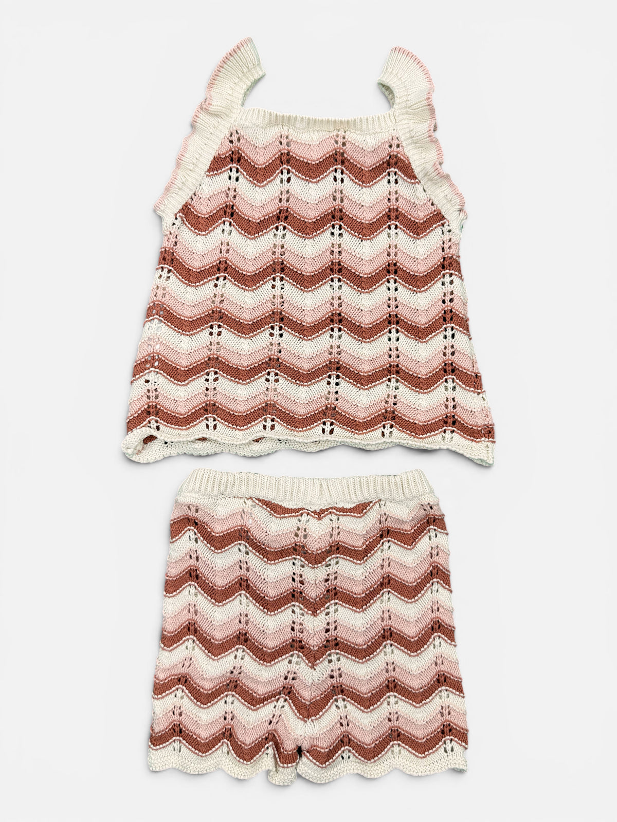 H&M Adorables Zweiteliges Set mit Trägertop und Shorts in Pointellestrick