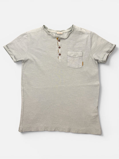 Zara Henley-T-Shirt in Salbeigrün