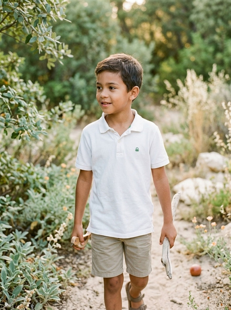 Benetton Poloshirt in Weiß