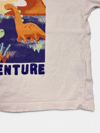 H&M T-Shirt Creme Dino Print