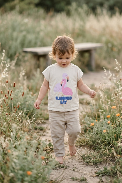 Zara Ärmelloses T-Shirt mit Flamingo-Print